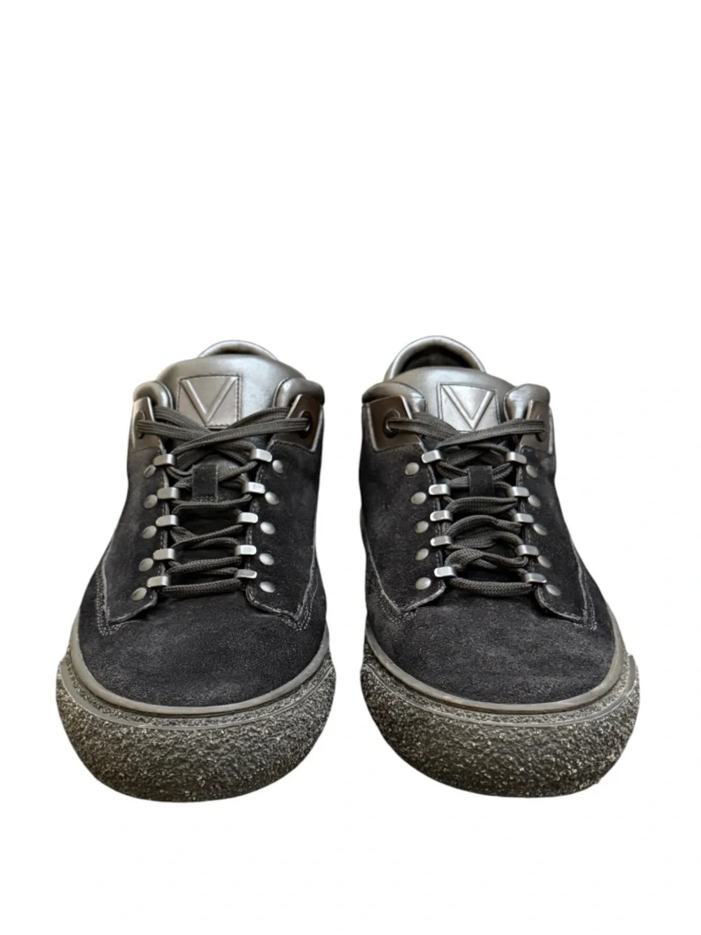 LOUIS VUITTON - BLACK SUEDE LEATHER  “RUGGED” LOW TOP SNEAKERS